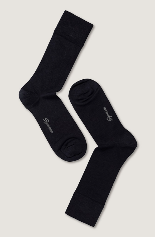 Fine Wool Crew Sock Dark Blue