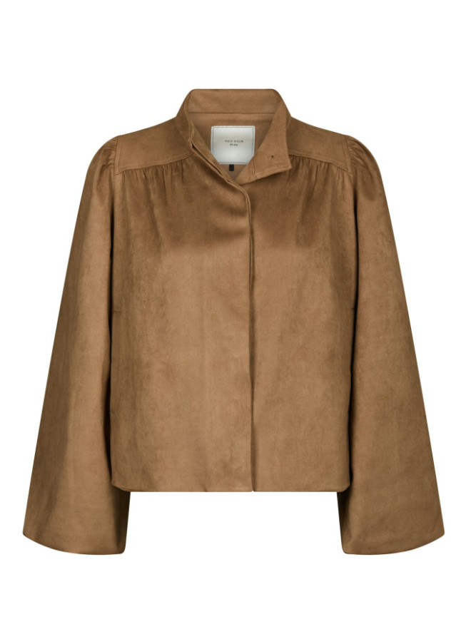 Tirsa Faux Suede Jacket Cognac