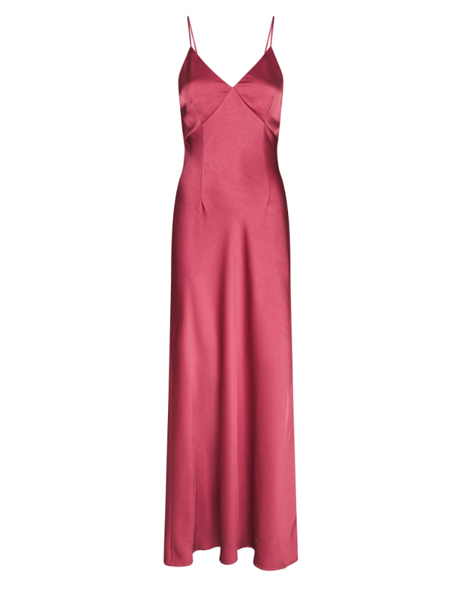 Colly Heavy Sateen Dress Cherry Pink
