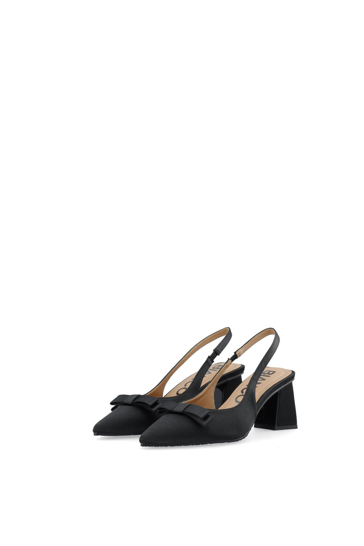 BIAMARALYN Bow Slingback Satin Black