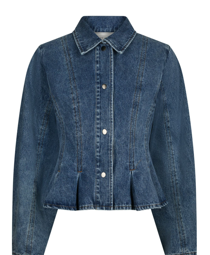 Rivora Denim Peplum Jacket Blue