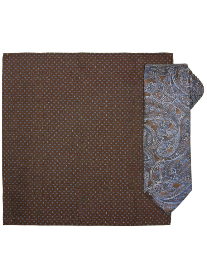 Santi Silkeslips+Lommetørkle Mønstret