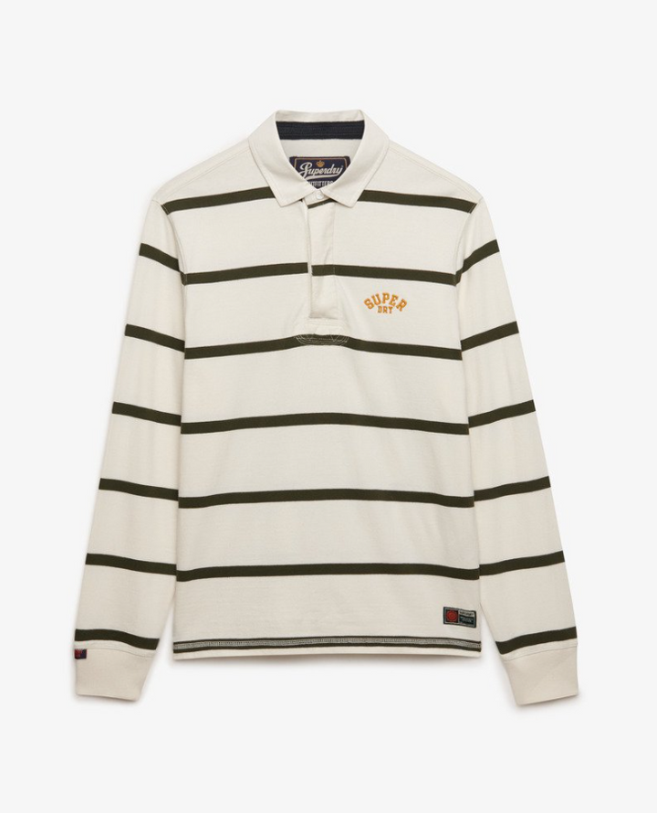 Vintage Athletic Stripe Rugby White Stripe