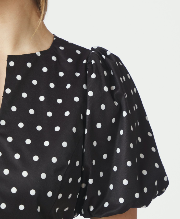 Anela Dot Blouse Black