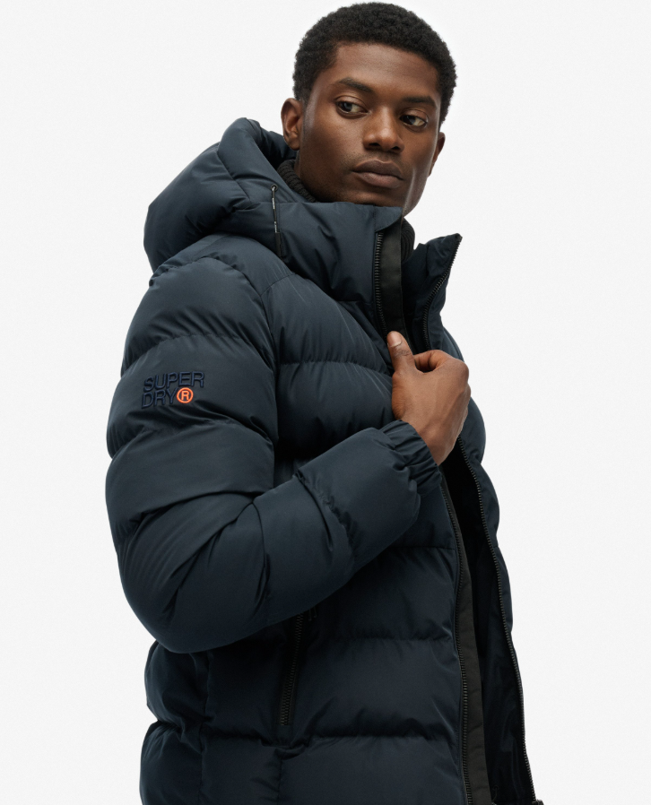 Hooded Sports Puffer Jacket Eclipse Navy