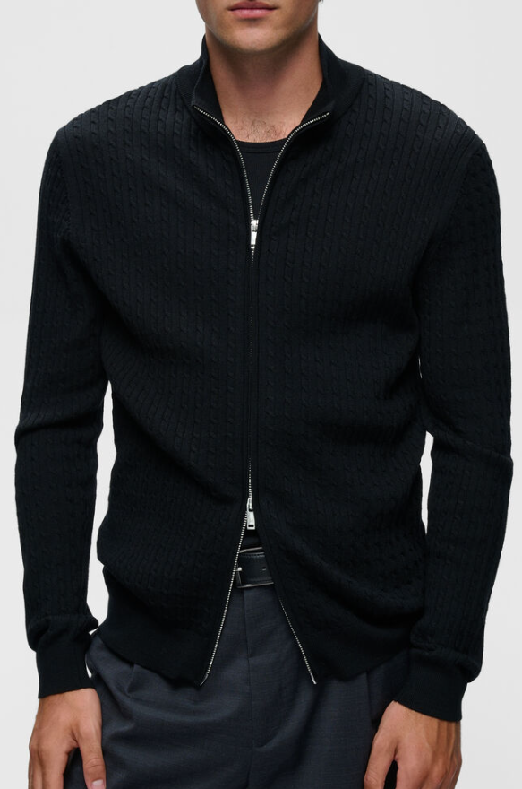 MAmason Cable Cardigan Black