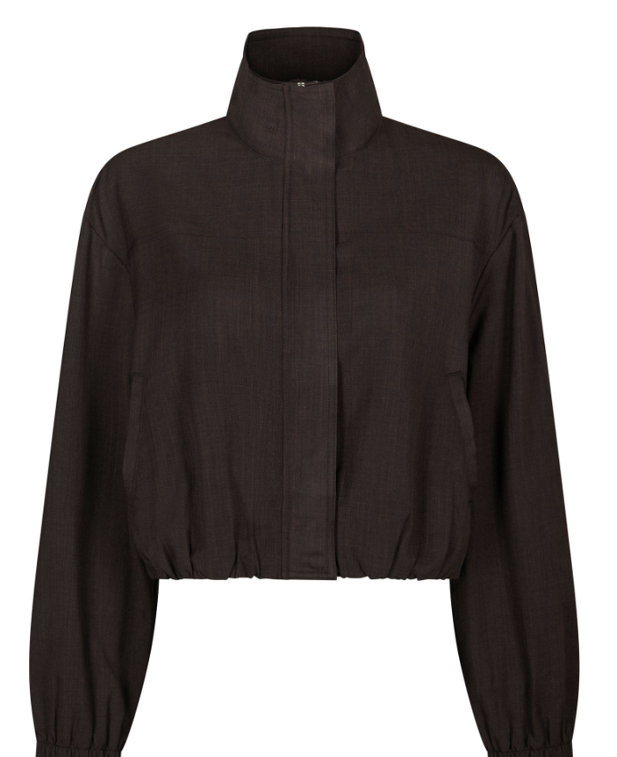 Felicity Zip Blouse Dark Brown