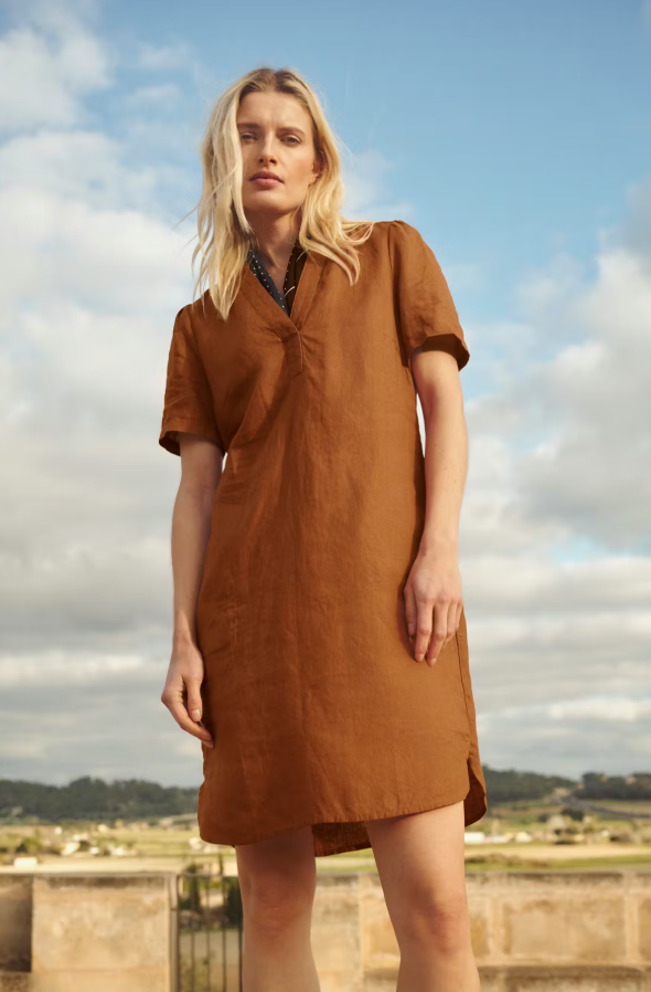AminasePW Linen Dress Argan Oil