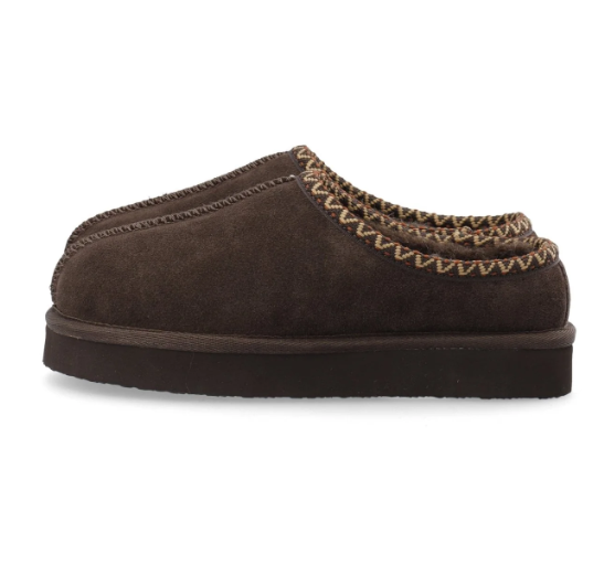 Biasnow Flatform Binded Slip In Shoe Suede Dark Brown