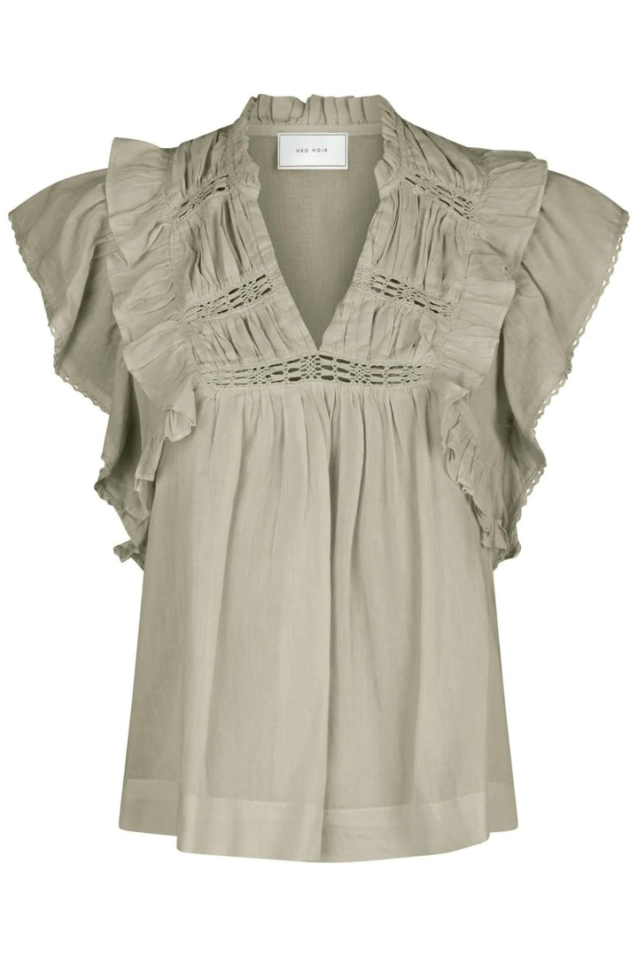 Jayla S Voile Top Smoke Green