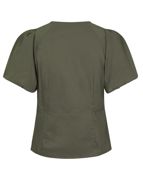 Irina Poplin Blouse Army