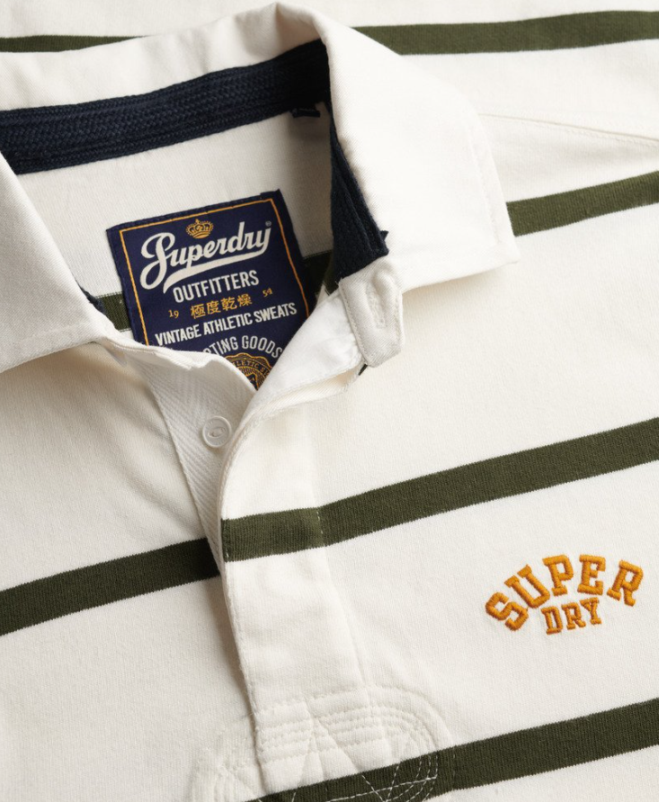 Vintage Athletic Stripe Rugby White Stripe