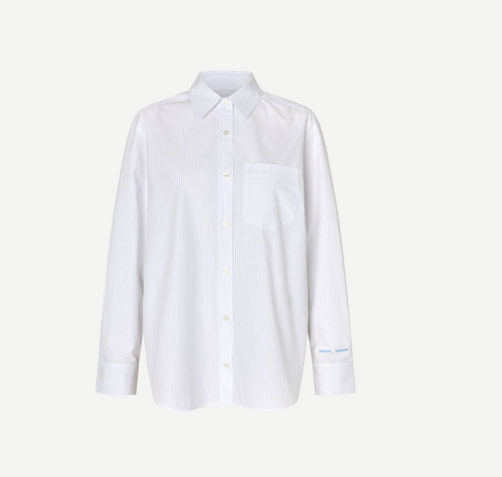 Salova Pocket Shirt 15756 White Pinstripe
