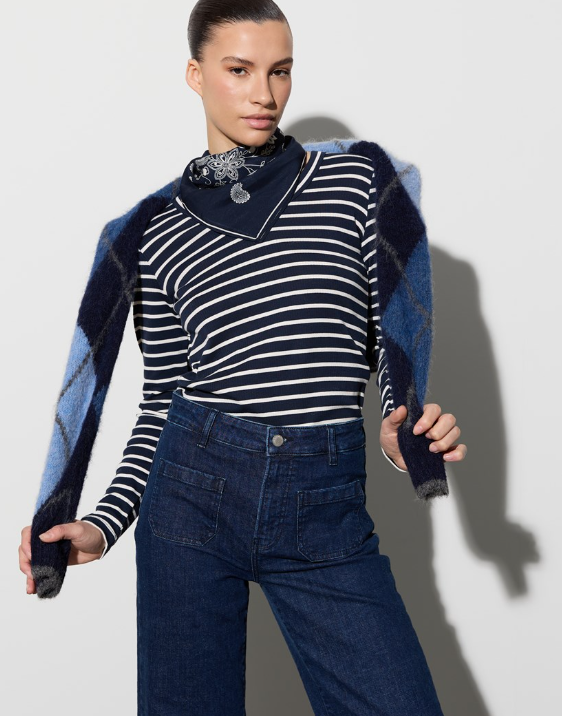 Sinda Stripet Topp Sky Captain
