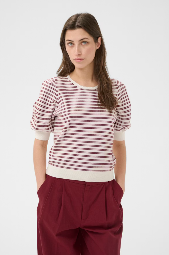 VaraianPW Pullover Burnt Russet Stripe