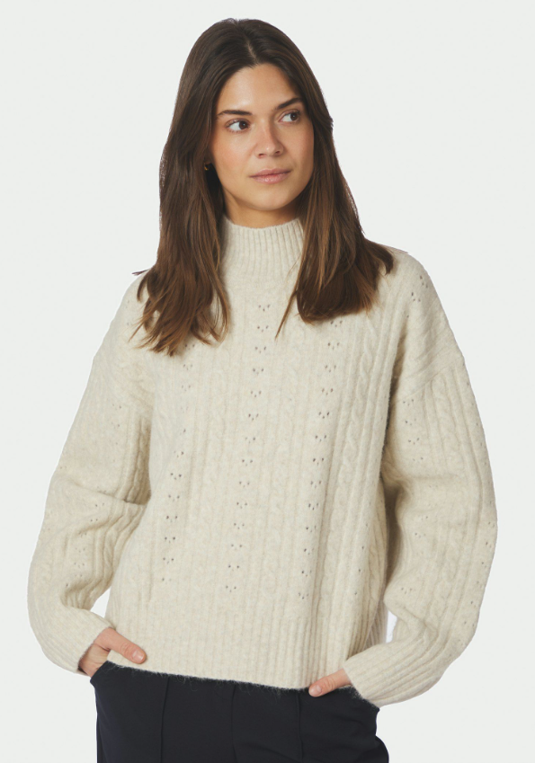 Anda Cable Knit Blouse Ivory