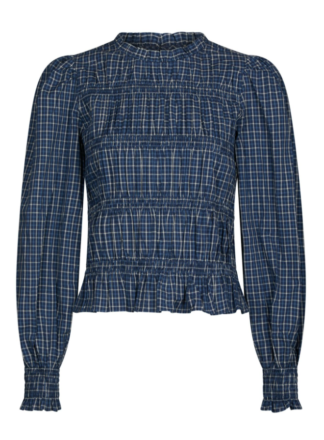 Marcia Check Blouse Blue
