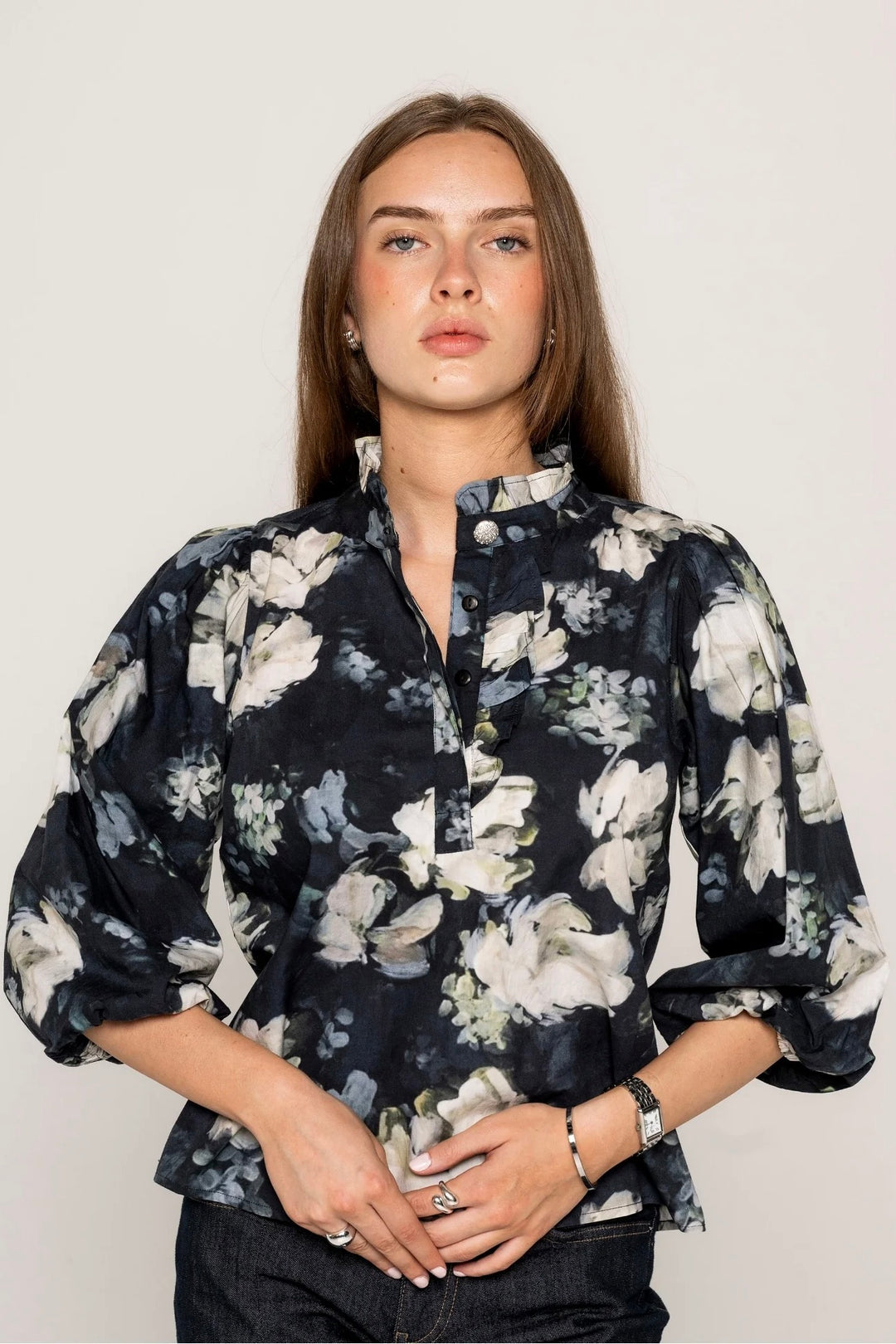 Ella Blouse Blue Garden
