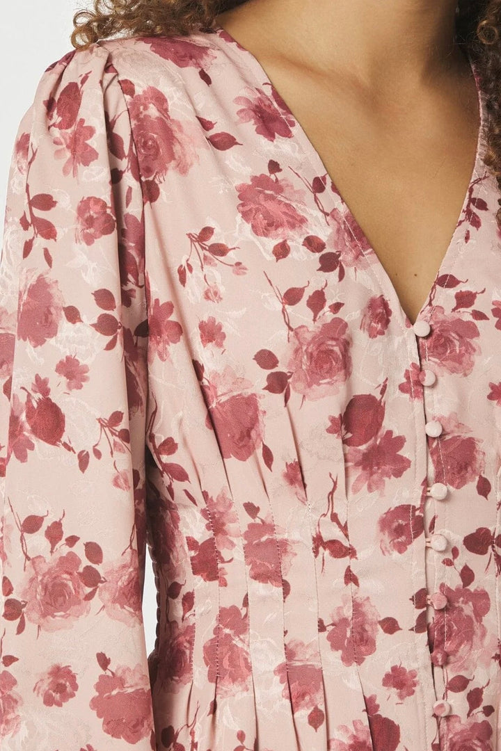 Jellie Print Dress Dusty Rose