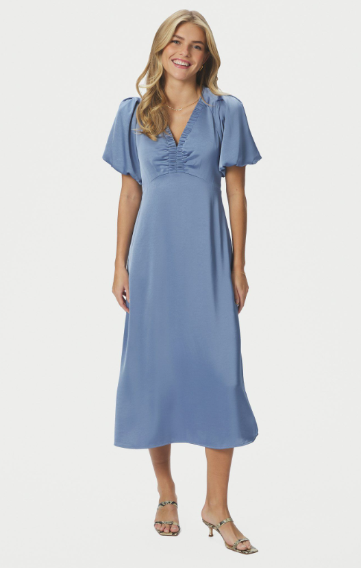 Illiana Heavy Sateen Dress Smoke Blue
