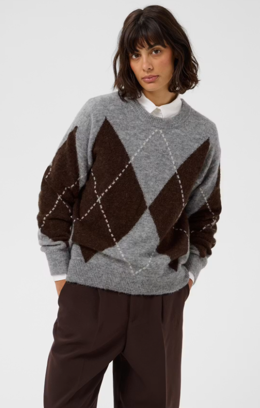 SorayasPW Pullover Brown/Grey Check