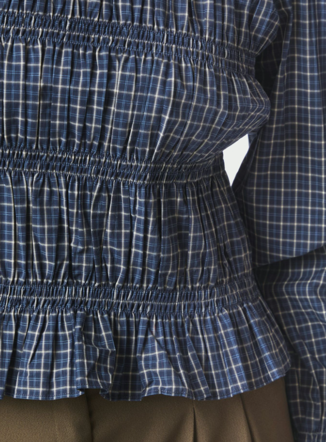 Marcia Check Blouse Blue