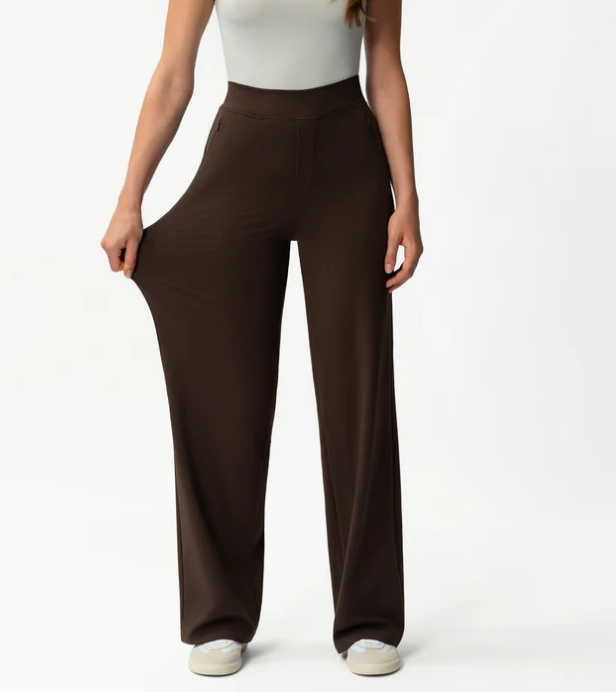 Asana Relaxed Straight Pant Dark Brown