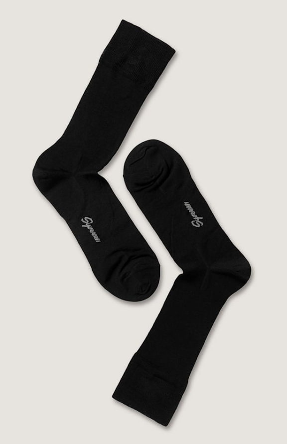 Mercerized Cotton Crew Sock black