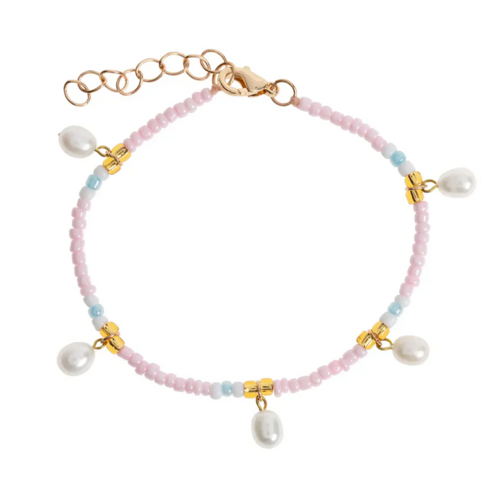 Fanny pearl and colorful bead summer bracelet