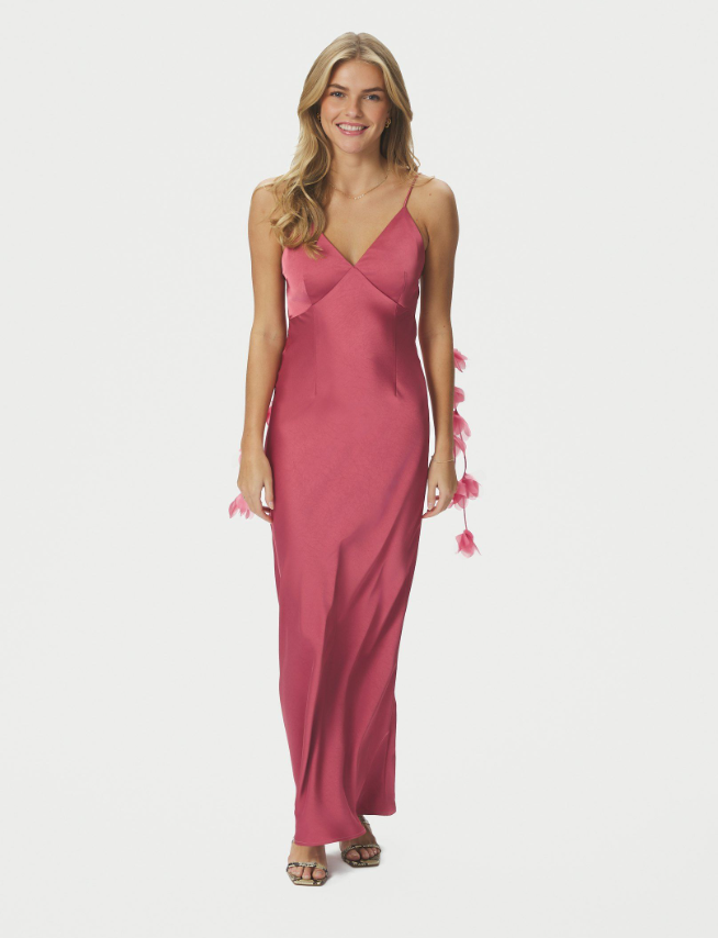 Colly Heavy Sateen Dress Cherry Pink