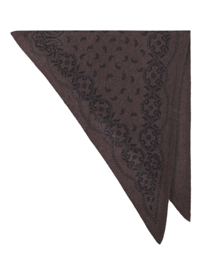 Lolana Paisley Knit Scaf Brown Melange