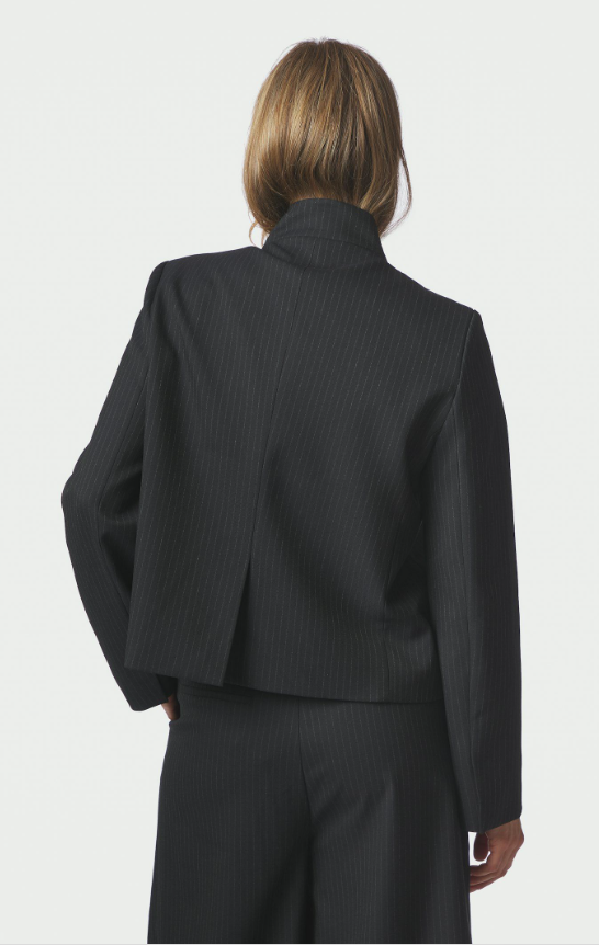 Tiria Slim Pinstripe Blazer Dark Navy