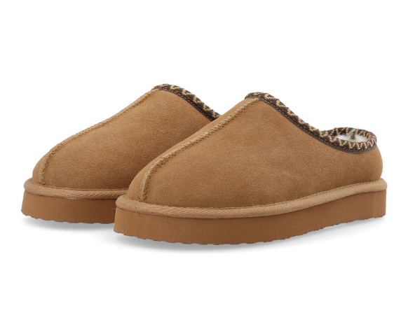 Biasnow Flatform Binded Slip In Shoe Suede Cognac