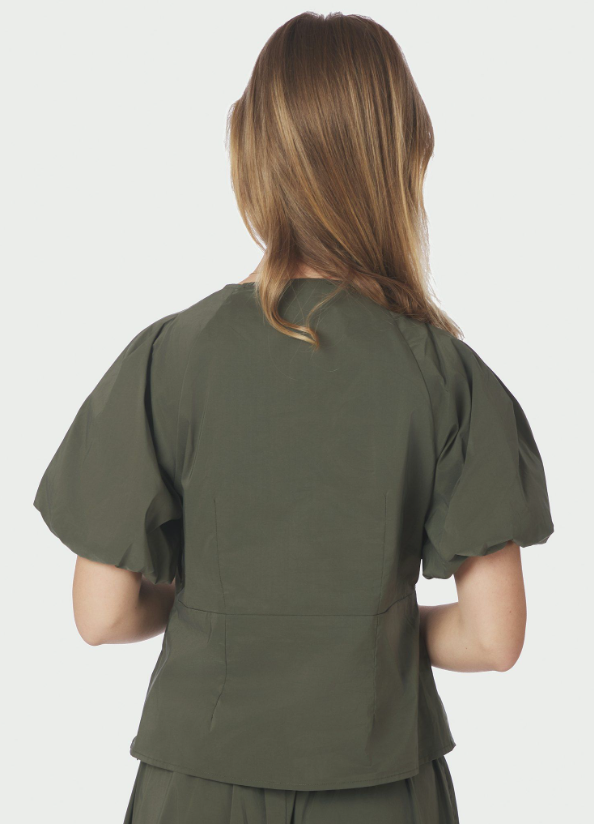 Irina Poplin Blouse Army