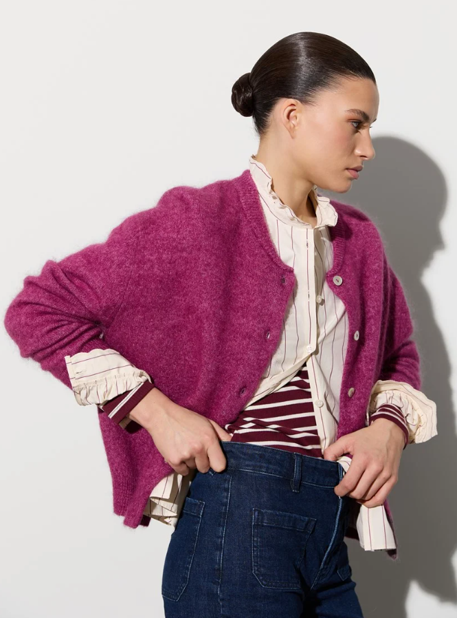 Adele Cardigan Maroon Bann