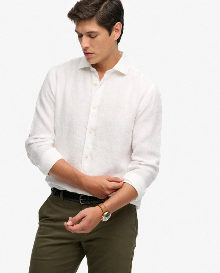 Riviera L/S Linen Shirt Optic