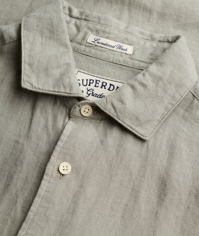 Riviera L/S Linen Shirt Bay Green