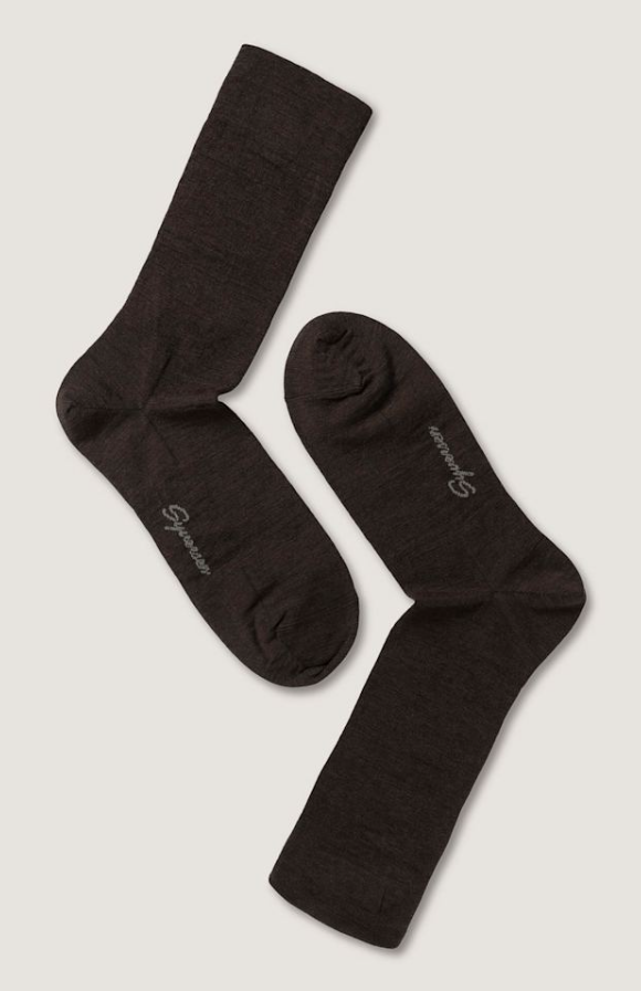 Wool Crew Comfort Top Sock Dark Brown