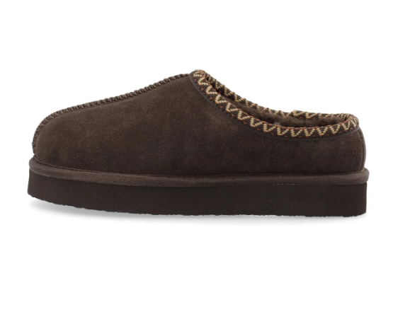 Biasnow Flatform Binded Slip In Shoe Suede Dark Brown