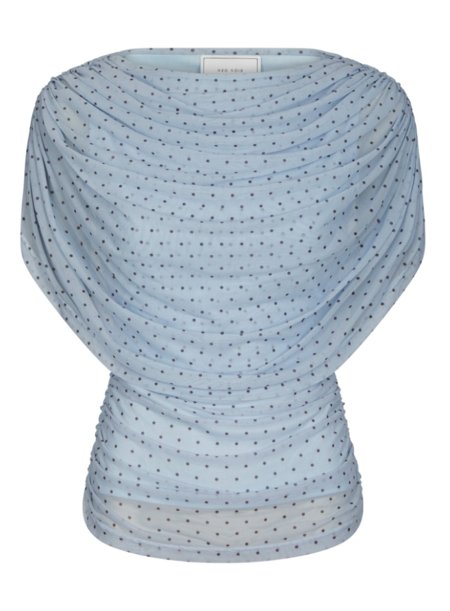 Cottuna Dot drapy Mesh Top Light Blue