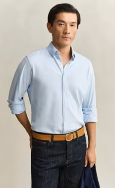 Reg Jersey Pique Stretch Shirt Capri Blue
