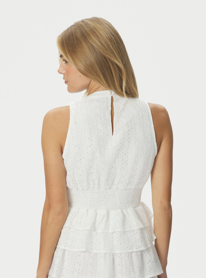 Ansol Emb Top Off White