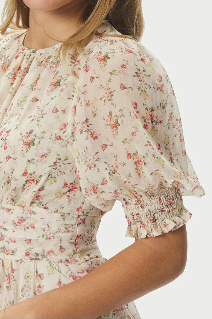 Sable Meadow Printed Dress Creme