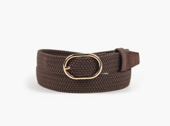 Frida Flettet Strikkbelte Oval Brun