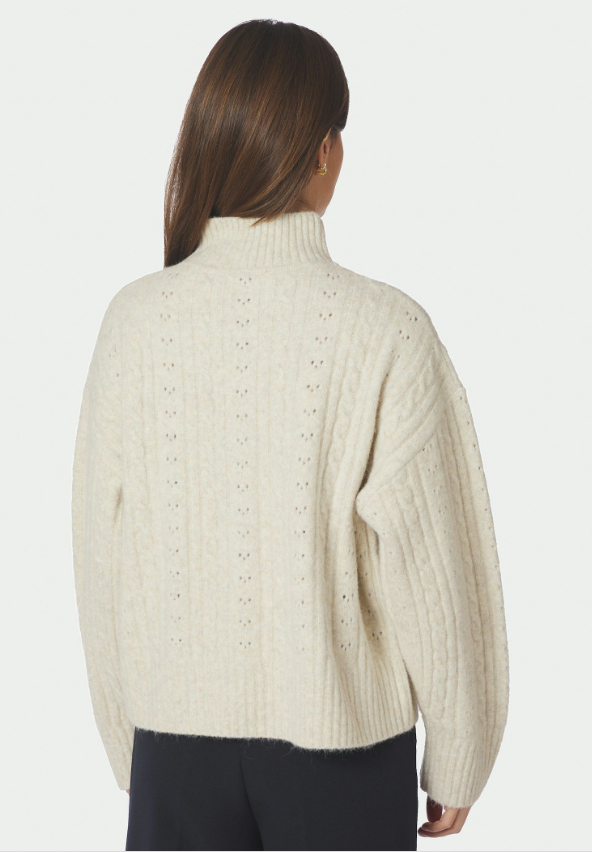 Anda Cable Knit Blouse Ivory