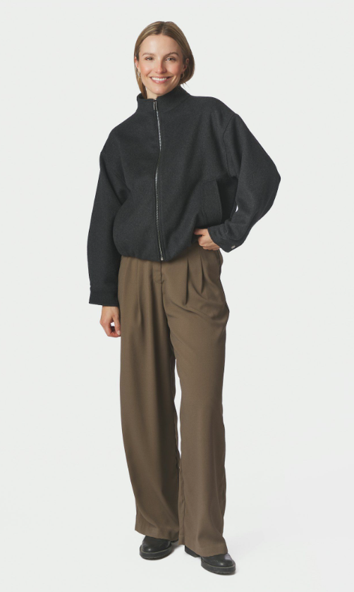 Florine Wool Bomber Jacket Antracit