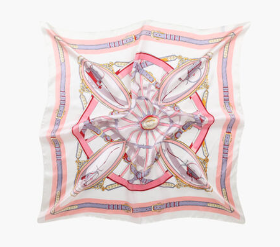 Maritimt Satengskjerf Lys Rosa