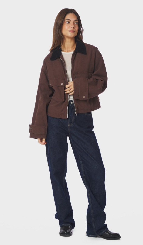 Rivera Canvas Boxy Jacket Brown