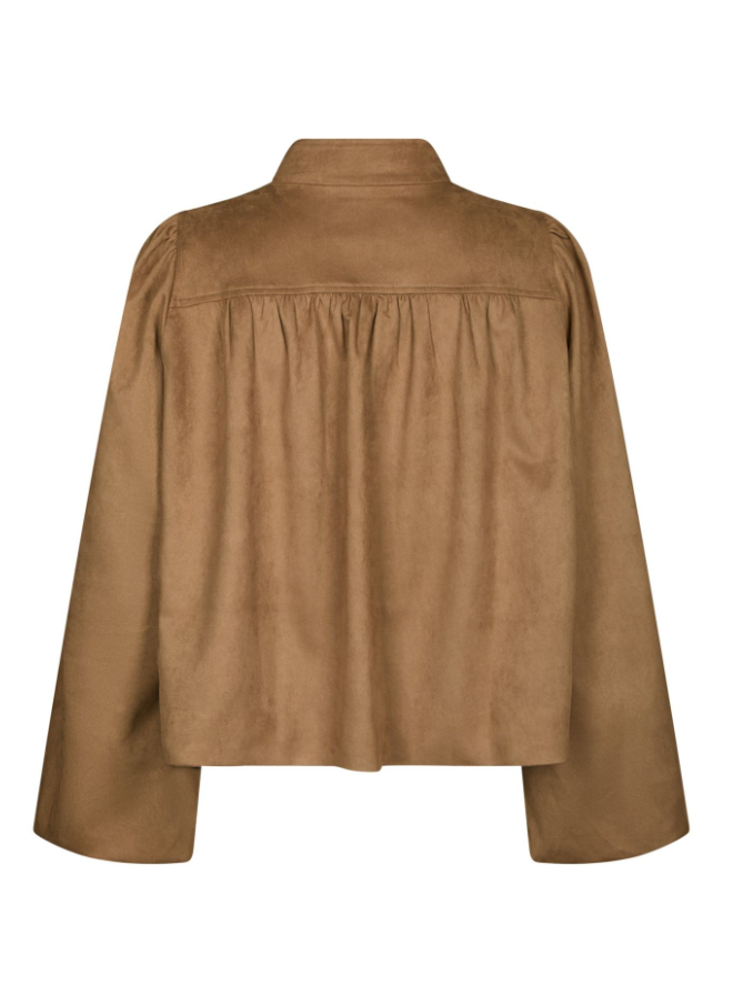 Tirsa Faux Suede Jacket Cognac