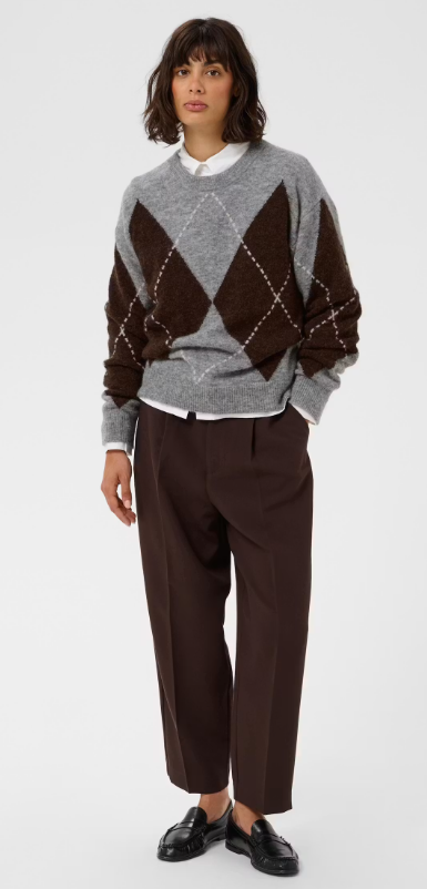 SorayasPW Pullover Brown/Grey Check